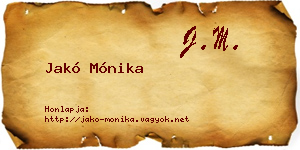 Jakó Mónika névjegykártya